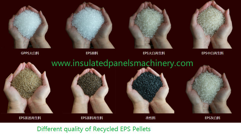 different quality of recycled EPS pellets